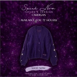 Purple Taylor Swift Speak Now Era Cardigan